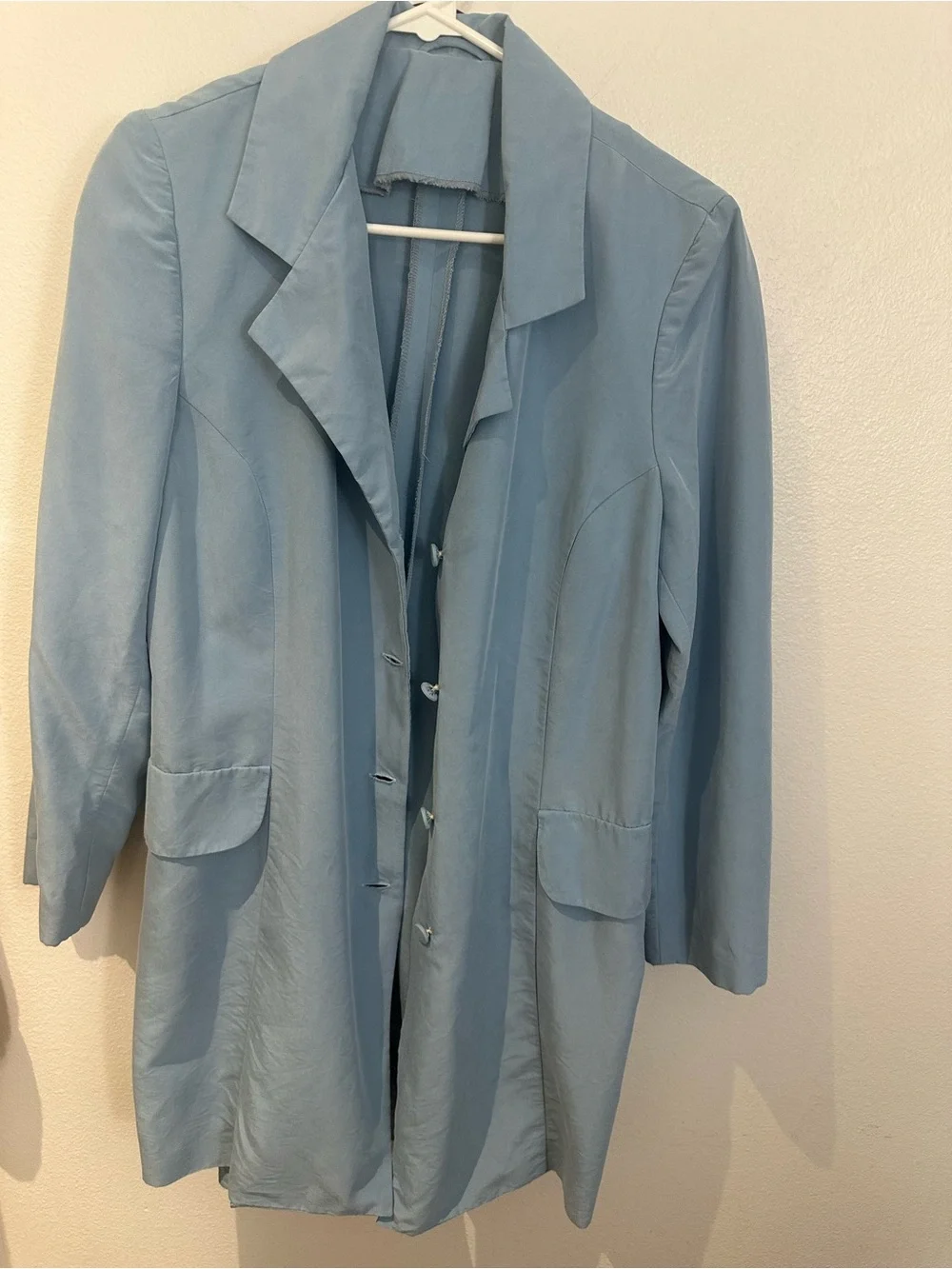 Vintage Light Blue Sleeveless Dress with Matching Blazer Jacket Suit Set Co-ord